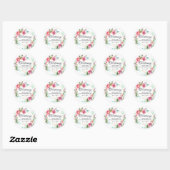 Roze Bloemen en Goud Geometrische Sticker doopsel (Vel)