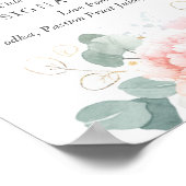 Roze bloemen en goud groen Bar Menu Sign Poster (Hoek)