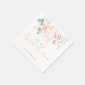 Roze Bloemen en Gouden Groene Bruidsdouche Servet (Hoek)