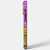 Roze Bloemen en Gouden Vlinders Naam Case-Mate iPhone Case (Achterkant / Links)