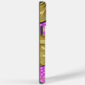 Roze Bloemen en Gouden Vlinders Naam Case-Mate iPhone Case (Achterkant / Rechts)