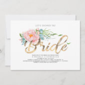 Roze bloemen en goudglitter modern Vrijgezellenfee Kaart (Voorkant)