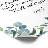 Roze bloemen en Greenery Momosa Bar Drink Sign Poster (Hoek)