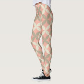 roze bloemen en grijze bladeren met patroon leggings (Links)
