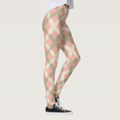 roze bloemen en grijze bladeren met patroon leggings (Rechts)