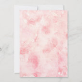 Roze Bloemen en Groen Baby shower Uitnodiging (Achterkant)