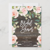 Roze bloemen en groen Boho Modern vrijgezellenfees Kaart (Voorkant)