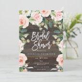 Roze bloemen en groen Boho Modern vrijgezellenfees Kaart (Staand voorkant)