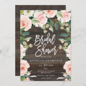 Roze bloemen en groen Boho Modern vrijgezellenfees Kaart (Voorkant / Achterkant)