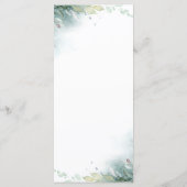 Roze Bloemen en Groen Bruiloft Menu's (Achterkant)