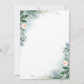 Roze Bloemen en Groen Elegant Baby shower Kaart (Achterkant)