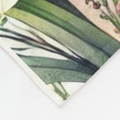 Roze bloemen en groen gepersonaliseerd fleece deken (Hoek)