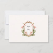 Roze Bloemen en Groen Huwelijk Dank u kaart (Achterkant)