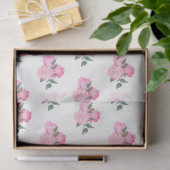 Roze bloemen en groen patroon tissuepapier (Geschenk)