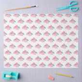 Roze bloemen en groen patroon tissuepapier (Craft)
