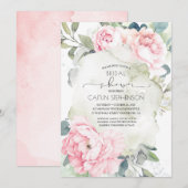  roze bloemen en groen Vrijgezellenfeest Kaart (Voorkant / Achterkant)