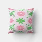 Roze bloemen en groene bladeren naadloos patroon kussen (Achterkant)