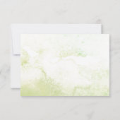 Roze Bloemen en Groene Waterverf Splash RSVP (Achterkant)