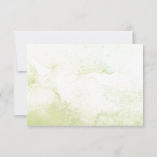 Roze Bloemen en Groene Waterverf Splash RSVP (Achterkant)