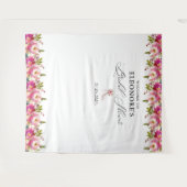 Roze Bloemen en Hoge Hakken Vrijgezellenfeest Welk Wandkleed (Voorkant (horizontaal))