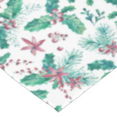 Roze bloemen en Holly bessen Tafelkleed (Gekanteld)