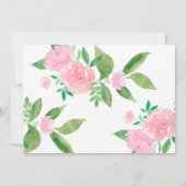 Roze Bloemen En Kalligrafie Trouwkoppels Douche Kaart (Achterkant)