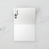 Roze Bloemen en Lantaarns Bruiloft Bedankkaart (Binnen)