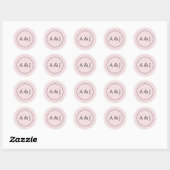Roze Bloemen en Lantaarns Ronde Sticker (Vel)