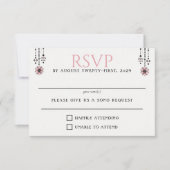 Roze Bloemen en Lantaarns RSVP Kaartje (Voorkant)