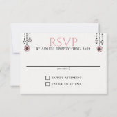 Roze Bloemen en Lantaarns RSVP Kaartje (Voorkant)