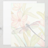 Roze bloemen en libel (Voorkant / Achterkant)