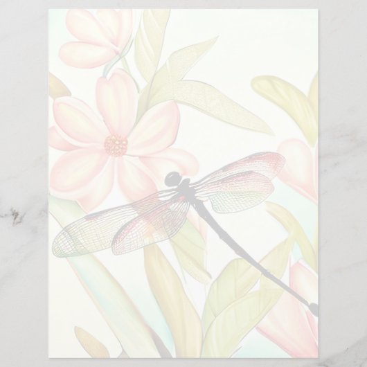 Roze bloemen en libel (Voorkant)