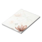 Roze bloemen en libel notitieblok (Linkerzijde)