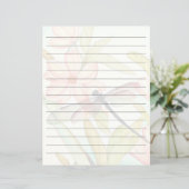 Roze bloemen en libel omzoomd (Staand voorkant)