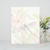 Roze bloemen en libellen (Staand voorkant)