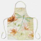 Roze bloemen en libellen schort (Voorkant)