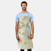 Roze bloemen en libellen schort (Gedragen)