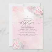 Roze bloemen en luidop voor baby's, groot meisje kaart (Voorkant)