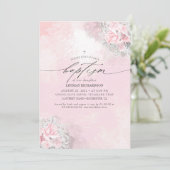 Roze bloemen en luidop voor baby's, groot meisje kaart (Staand voorkant)