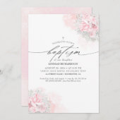 Roze bloemen en luidop voor baby's, groot meisje kaart (Voorkant / Achterkant)