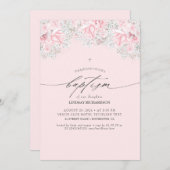 Roze bloemen en luidop voor baby's, groot meisje kaart (Voorkant / Achterkant)