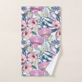 Roze bloemen en orchidee. bad handdoek (Handdoek)