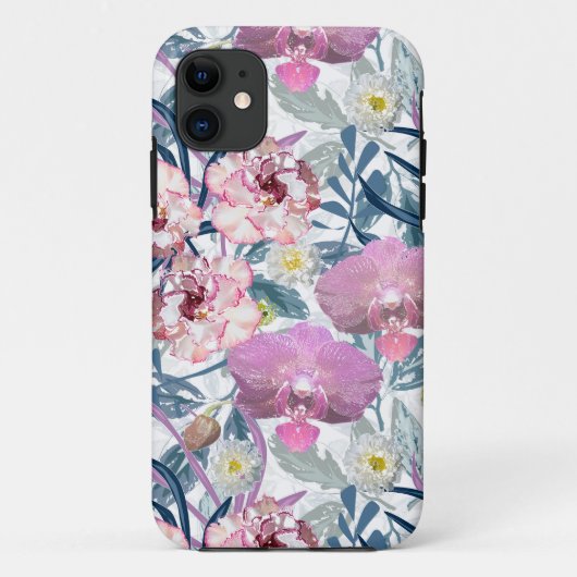 Roze bloemen en orchidee Case-Mate iPhone case (Achterkant)