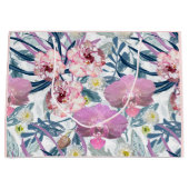 Roze bloemen en orchidee groot cadeauzakje (Voorkant)