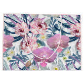 Roze bloemen en orchidee groot cadeauzakje (Achterkant)