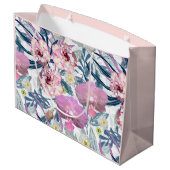 Roze bloemen en orchidee groot cadeauzakje (Achterkant Gekanteld)