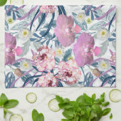 Roze bloemen en orchidee theedoek (Gevouwen)
