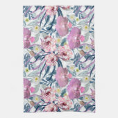 Roze bloemen en orchidee theedoek (Verticaal)
