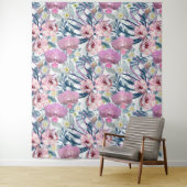 Roze bloemen en orchidee. wandkleed (In situ)