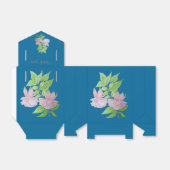 Roze bloemen en originele schilderkunst met blad bedankdoosjes (Uitgevouwen)